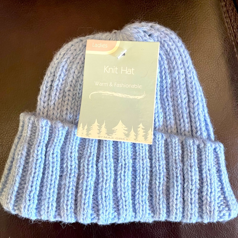 Max Grey Knit Hat Blue